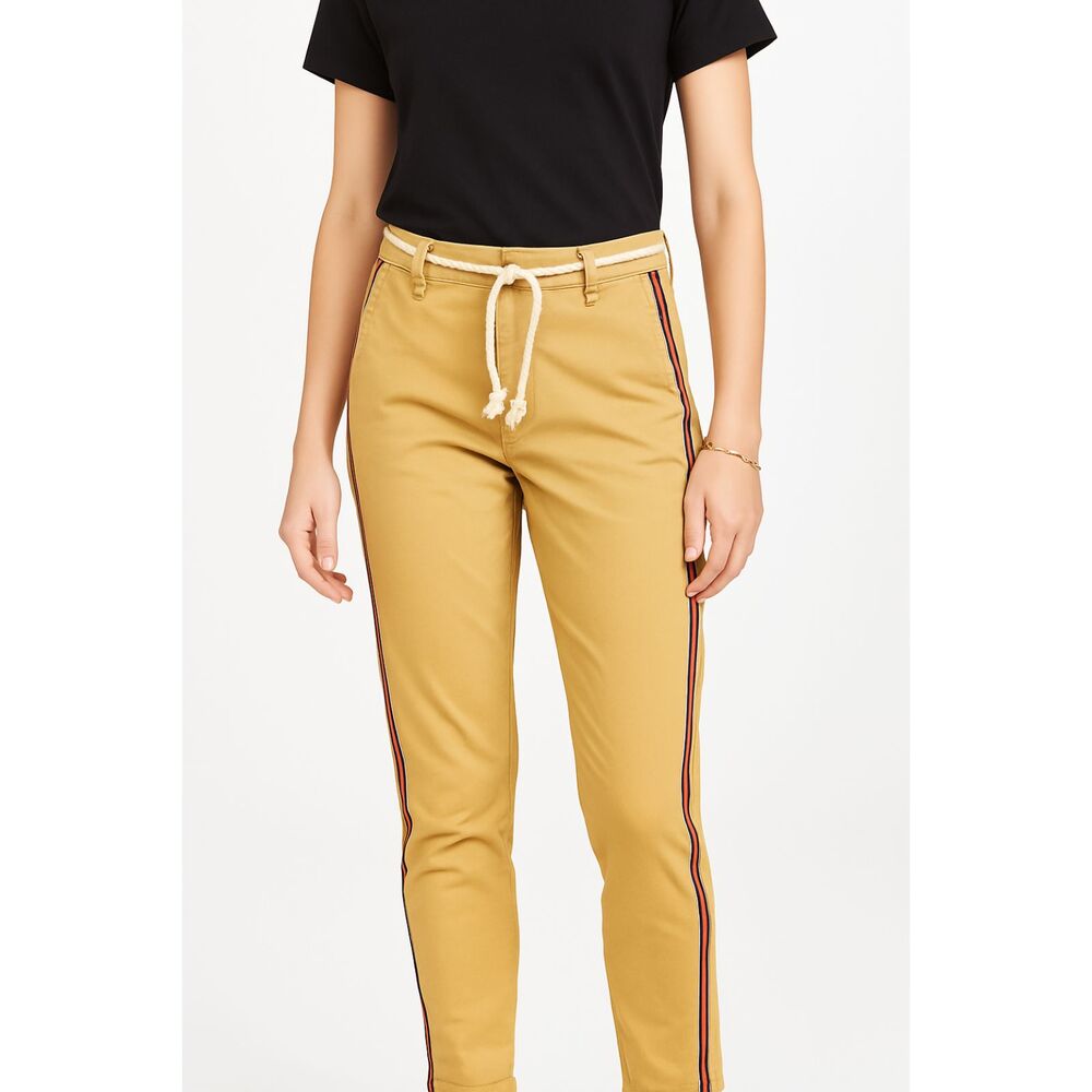 SUNDRY Striped Belted Trouser Yellow‎ Sz 24